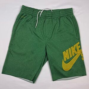 Nike SB Men’s Dri Fit Athletic Shorts Sz Small Green/Yellow Stretch Skater B7